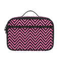 Pink And Black Zigzag Pattern Print Portable Lunch Bag