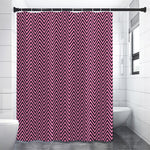 Pink And Black Zigzag Pattern Print Premium Shower Curtain
