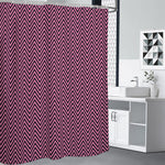 Pink And Black Zigzag Pattern Print Premium Shower Curtain
