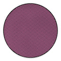 Pink And Black Zigzag Pattern Print Round Floor Mat