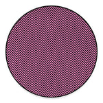 Pink And Black Zigzag Pattern Print Round Floor Mat