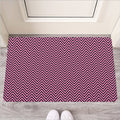 Pink And Black Zigzag Pattern Print Rubber Doormat