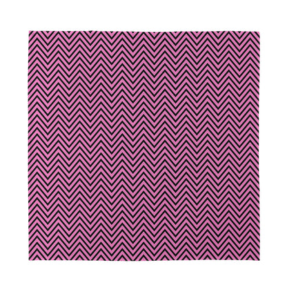 Pink And Black Zigzag Pattern Print Silk Bandana