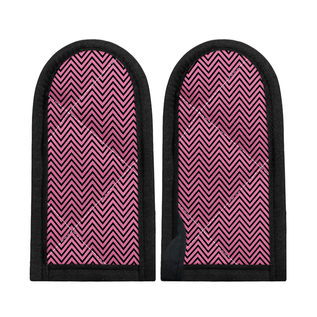 Pink And Black Zigzag Pattern Print Skillet Handle Cover