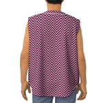 Pink And Black Zigzag Pattern Print Sleeveless Baseball Jersey