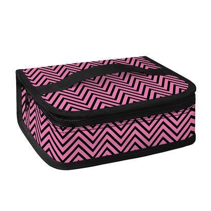Pink And Black Zigzag Pattern Print Small Lunch Bag