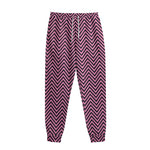 Pink And Black Zigzag Pattern Print Sweatpants
