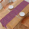 Pink And Black Zigzag Pattern Print Table Runner
