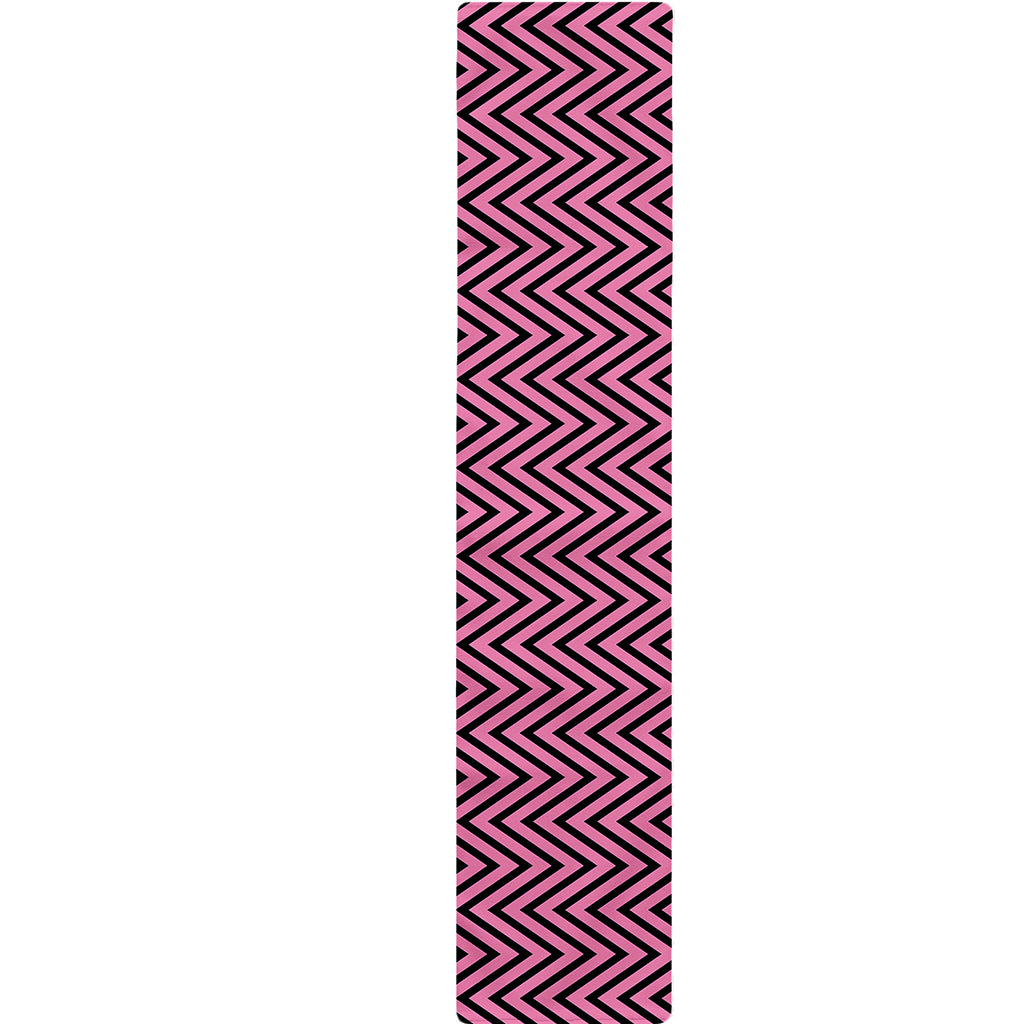 Pink And Black Zigzag Pattern Print Table Runner