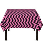 Pink And Black Zigzag Pattern Print Tablecloth