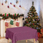 Pink And Black Zigzag Pattern Print Tablecloth
