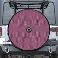 Pink And Black Zigzag Pattern Print Tire Cover With Camera Hole