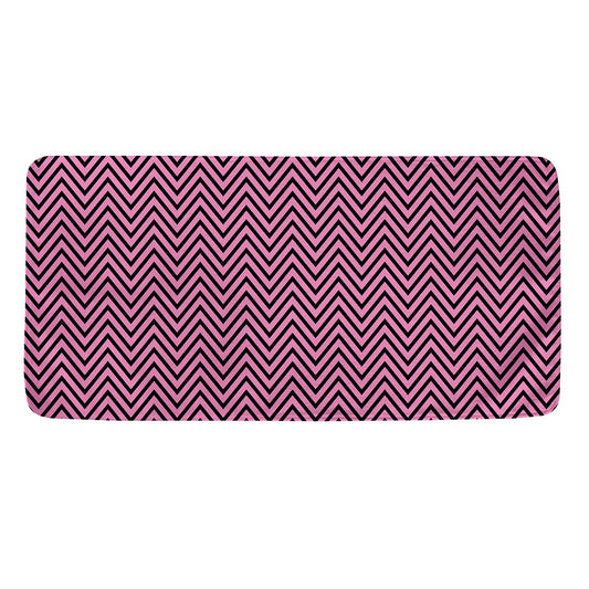 Pink And Black Zigzag Pattern Print Towel
