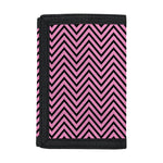 Pink And Black Zigzag Pattern Print Trifold Wallet