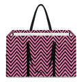 Pink And Black Zigzag Pattern Print Utility Tote Bag