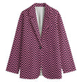 Pink And Black Zigzag Pattern Print Women's Blazer