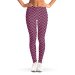 Pink And Black Zigzag Pattern Print Women's Leggings