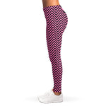 Pink And Black Zigzag Pattern Print Women's Leggings