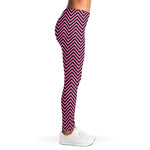 Pink And Black Zigzag Pattern Print Women's Leggings
