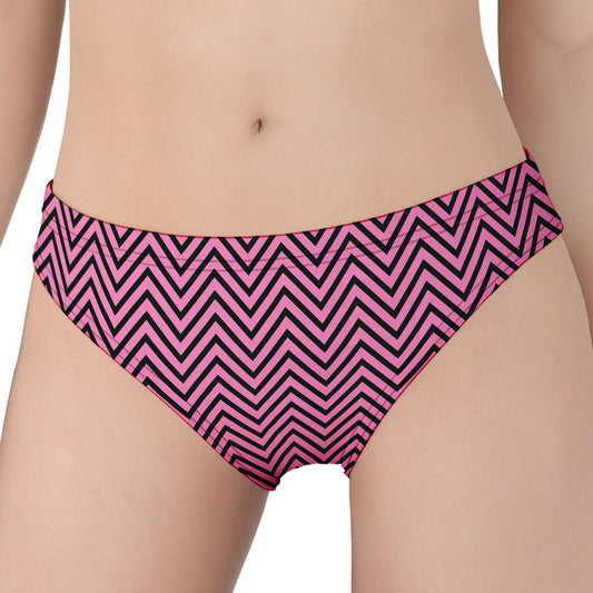 Pink And Black Zigzag Pattern Print Women's Panties