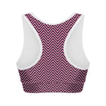 Pink And Black Zigzag Pattern Print Women's Sports Bra