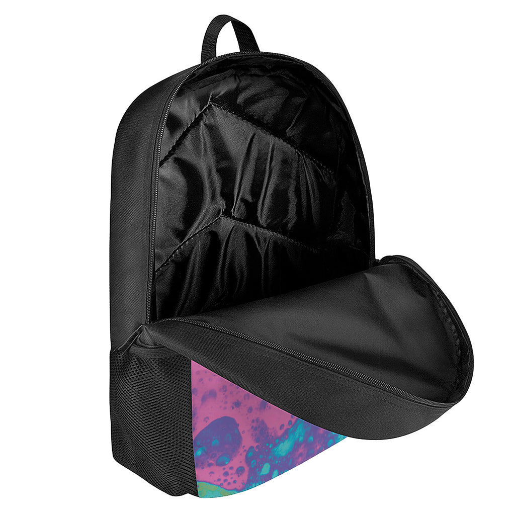 Pink And Blue Acid Melt Print 17 Inch Backpack