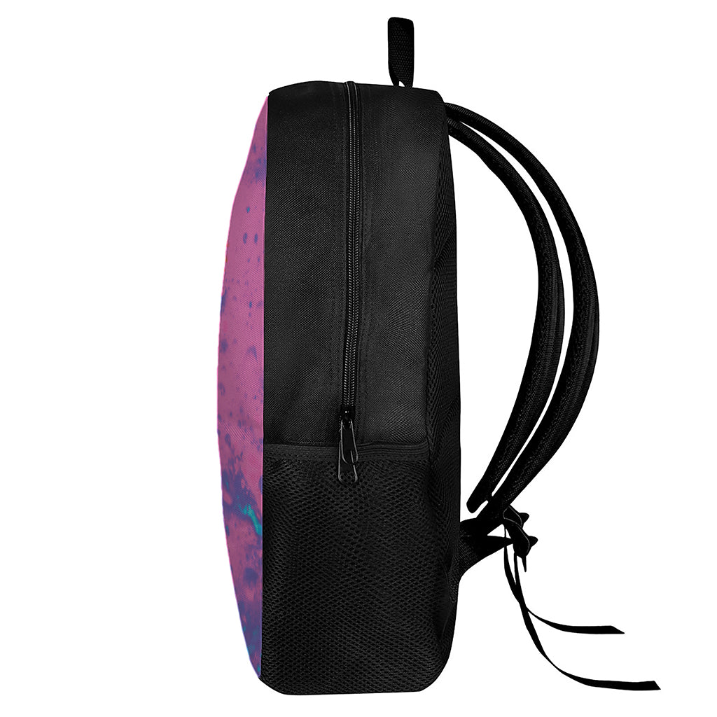 Pink And Blue Acid Melt Print 17 Inch Backpack