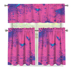 Pink And Blue Acid Melt Print 3 Piece Kitchen Curtains