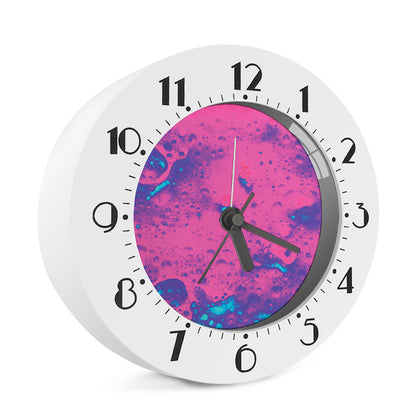 Pink And Blue Acid Melt Print Alarm Clock