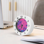 Pink And Blue Acid Melt Print Alarm Clock