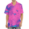 Pink And Blue Acid Melt Print Aloha Shirt