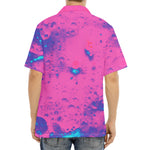 Pink And Blue Acid Melt Print Aloha Shirt