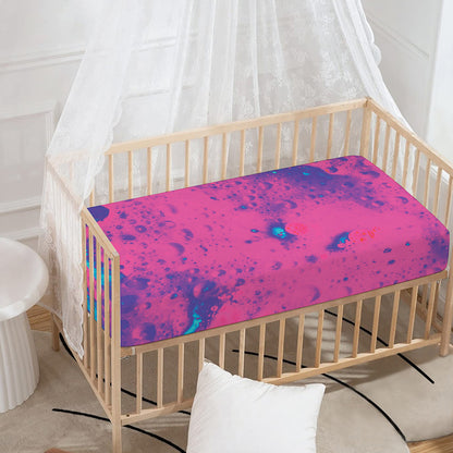 Pink And Blue Acid Melt Print Baby Crib Sheet