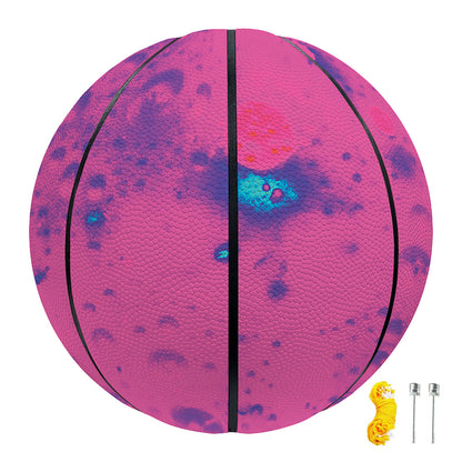 Pink And Blue Acid Melt Print Basketball