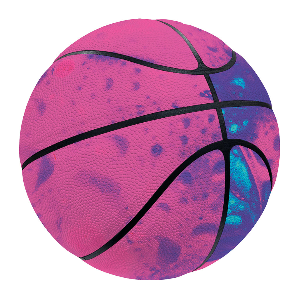 Pink And Blue Acid Melt Print Basketball