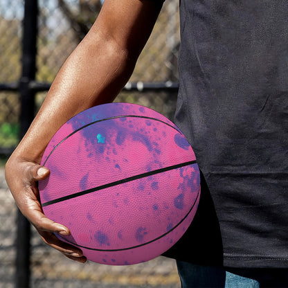 Pink And Blue Acid Melt Print Basketball