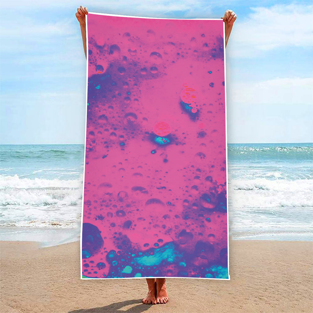 Pink And Blue Acid Melt Print Beach Towel