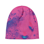 Pink And Blue Acid Melt Print Beanie