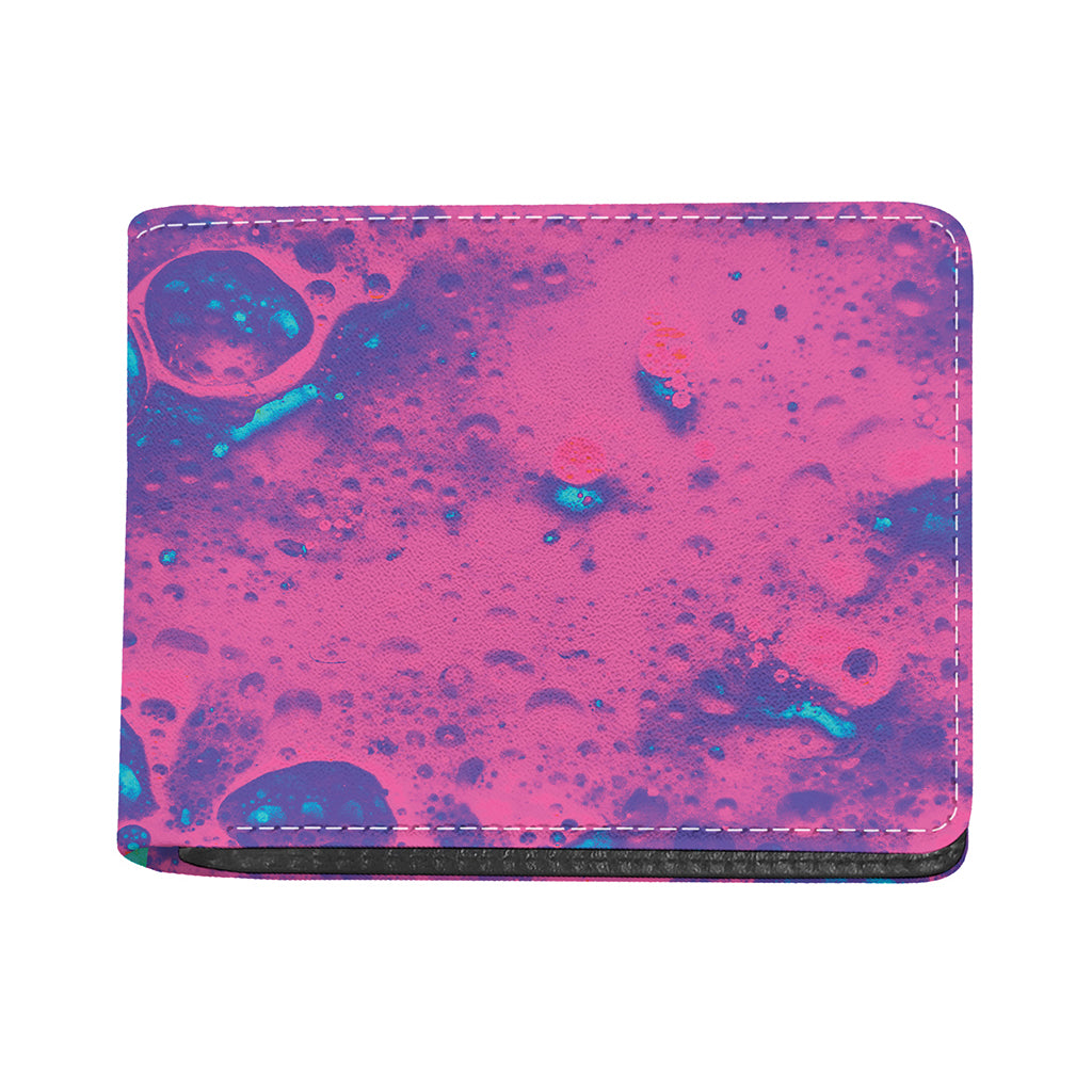 Pink And Blue Acid Melt Print Bifold Wallet