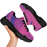 Pink And Blue Acid Melt Print Black Chunky Shoes