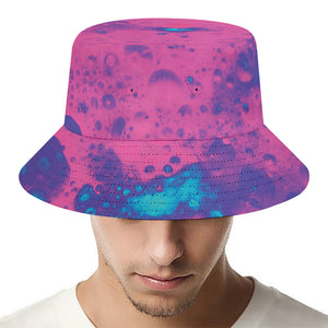 Pink And Blue Acid Melt Print Bucket Hat