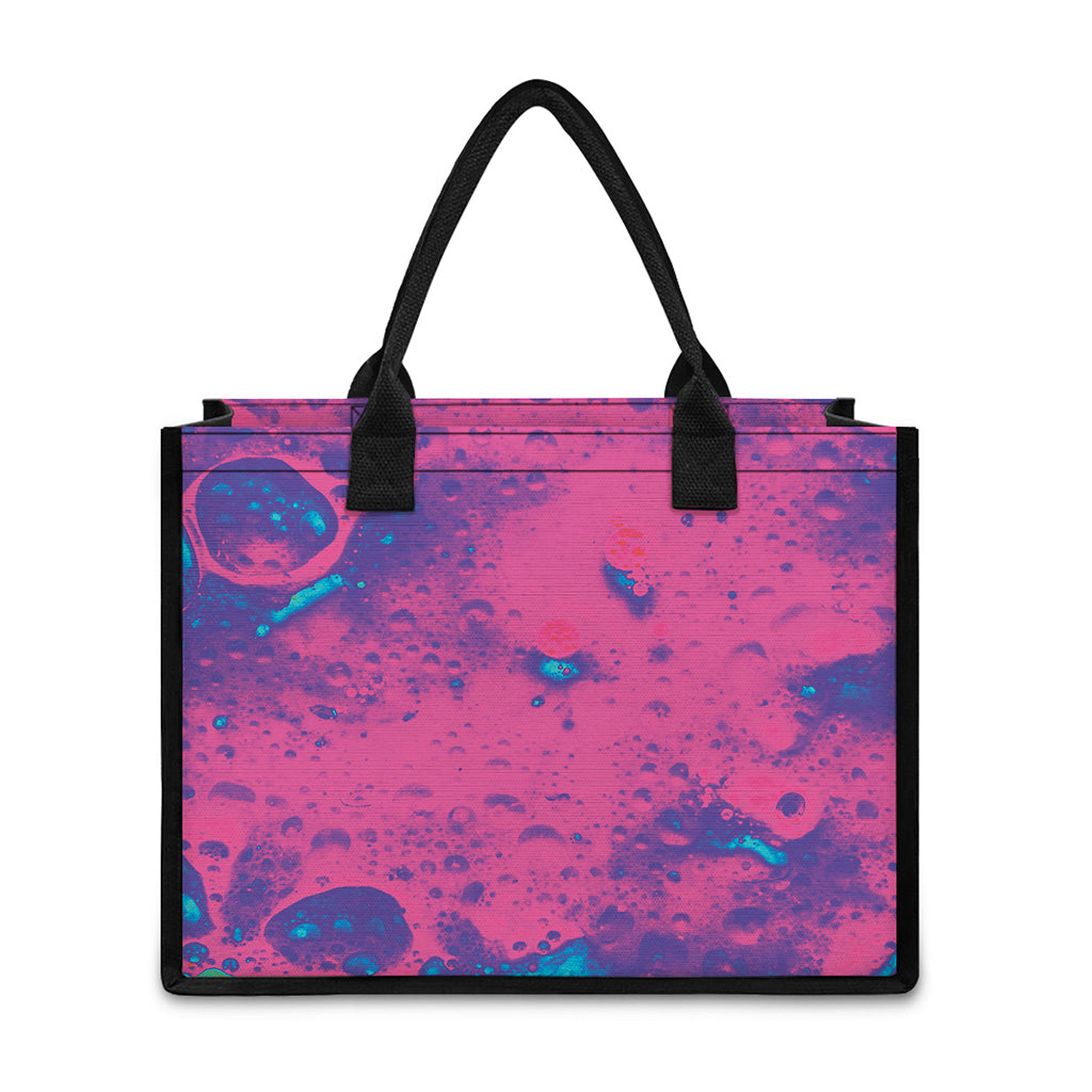 Pink And Blue Acid Melt Print Canvas Tote Bag
