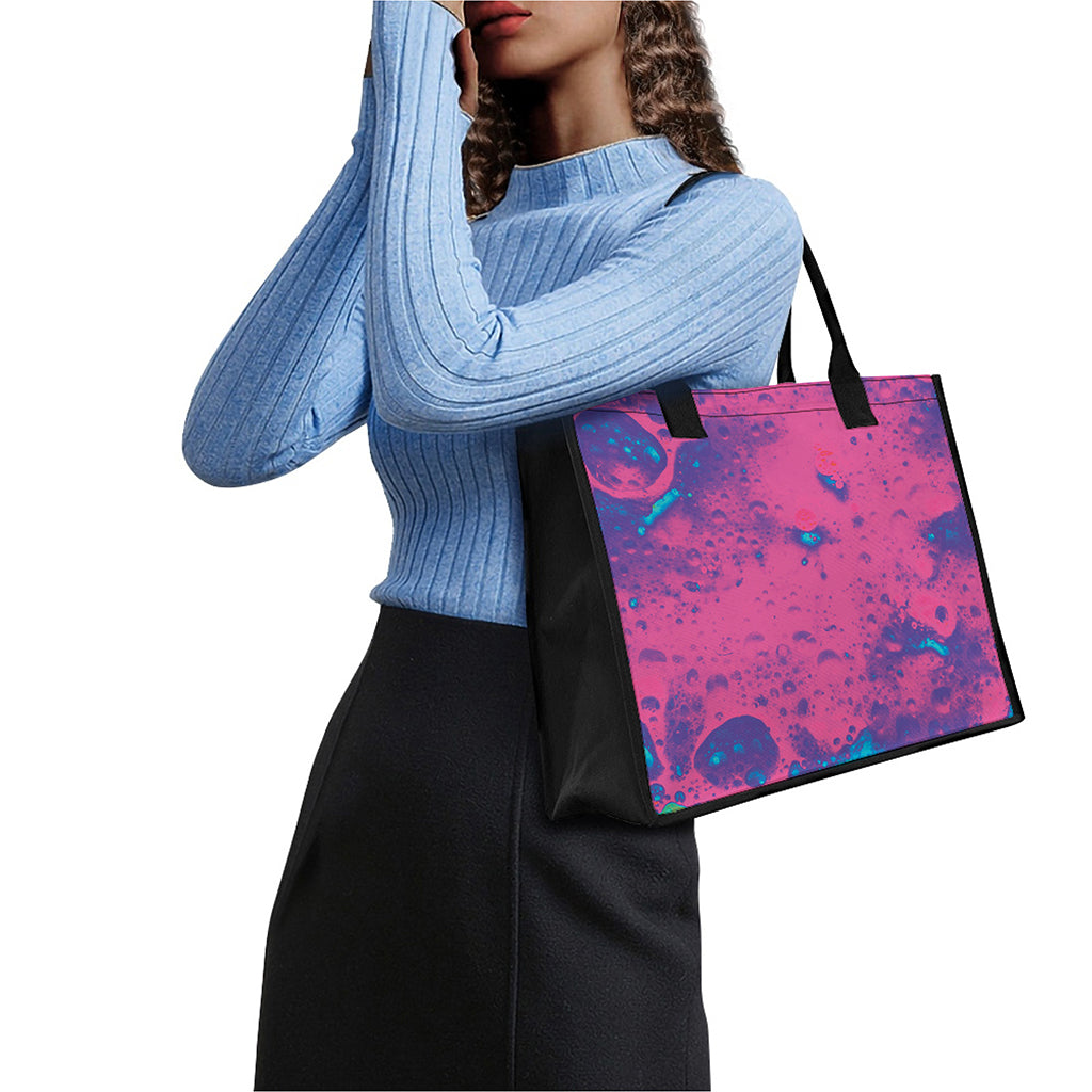 Pink And Blue Acid Melt Print Canvas Tote Bag
