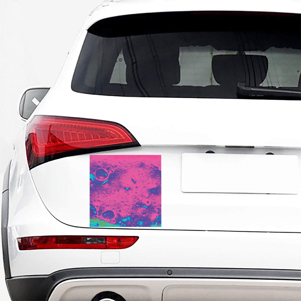 Pink And Blue Acid Melt Print Car Sticker