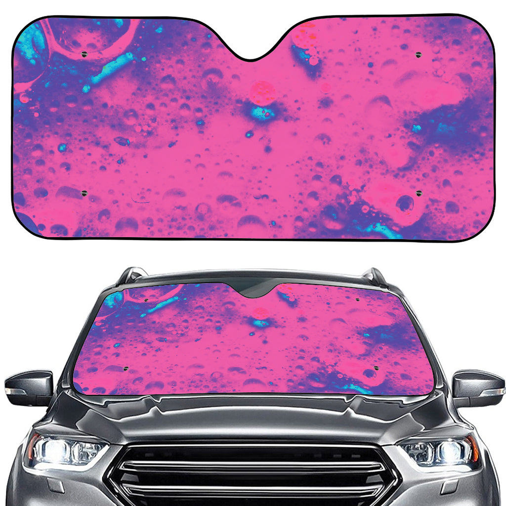 Pink And Blue Acid Melt Print Car Windshield Sun Shade