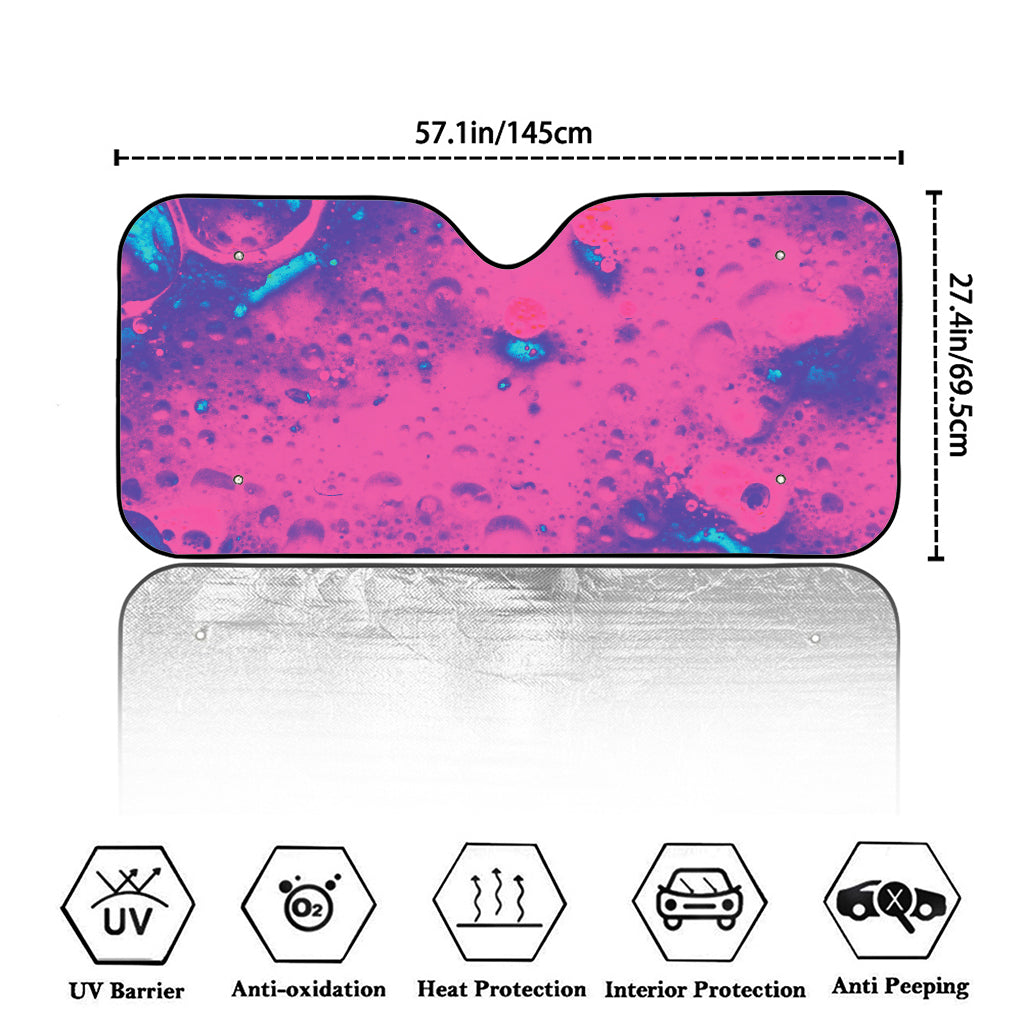 Pink And Blue Acid Melt Print Car Windshield Sun Shade