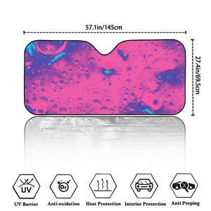 Pink And Blue Acid Melt Print Car Windshield Sun Shade