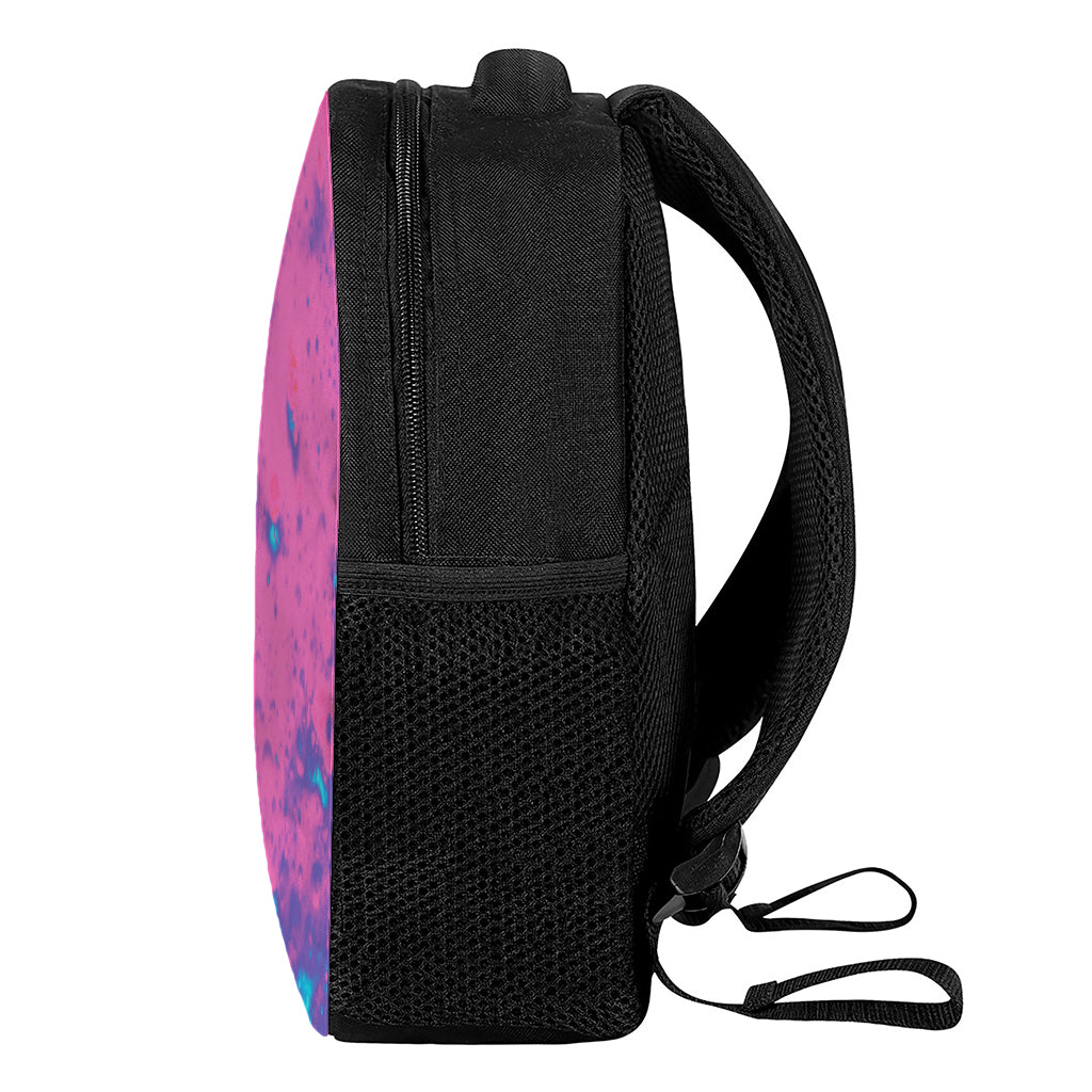 Pink And Blue Acid Melt Print Casual Backpack