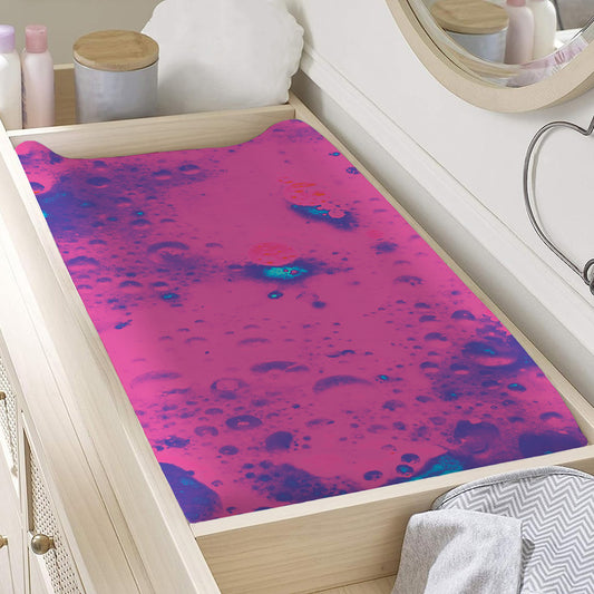 Pink And Blue Acid Melt Print Changing Pad Cover