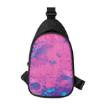 Pink And Blue Acid Melt Print Chest Bag